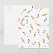 Cute Bunny Rabbit en Carrot Briefkaart (Voorkant / Achterkant)