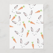 Cute Bunny Rabbit en Carrot Briefkaart (Voorkant)