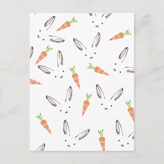 Cute Bunny Rabbit en Carrot Briefkaart (Voorkant)