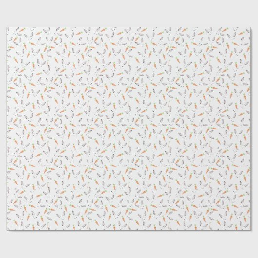 Cute Bunny Rabbit en Carrot Cadeaupapier (Vlak)