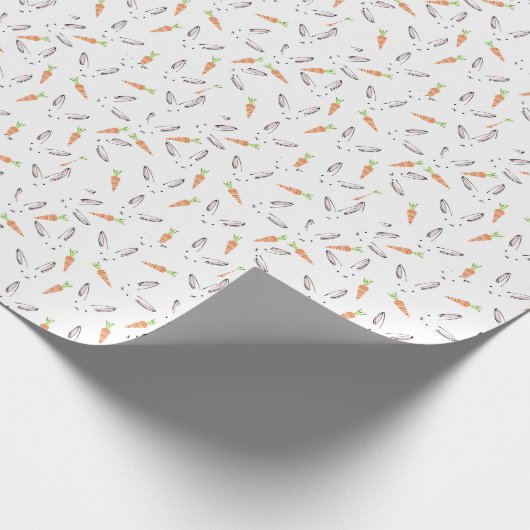 Cute Bunny Rabbit en Carrot Cadeaupapier (Hoek)