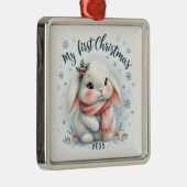 CUTE BUNNY RABBIT FOR MY FIRST CHRISTMAS METALEN ORNAMENT (Rechts)