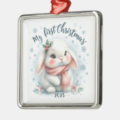 CUTE BUNNY RABBIT FOR MY FIRST CHRISTMAS METALEN ORNAMENT (Links)