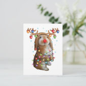 Cute Bunny Rabbit Funny kerstfeestcadeautjes Briefkaart (Staand voorkant)