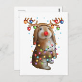 Cute Bunny Rabbit Funny kerstfeestcadeautjes Briefkaart (Voorkant / Achterkant)
