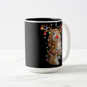 Cute Bunny Rabbit Funny kerstfeestcadeautjes Tweekleurige Koffiemok (Voorkant rechts)