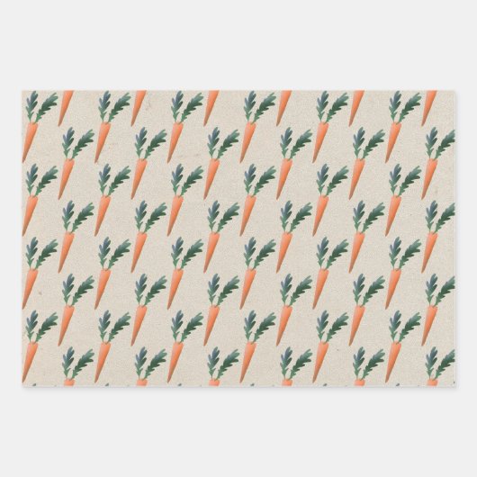 Cute Bunny Rabbit Giant Carrot Gender Neutral Kind Inpakpapier Vel (Voorkant 2)