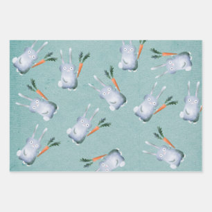 Cute Bunny Rabbit Giant Carrot Gender Neutral Kind Inpakpapier Vel