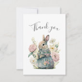 Cute Bunny Rabbit Girl Baby shower Bedankt (Voorkant)