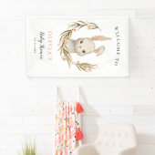 Cute Bunny Rabbit Girl Baby shower Welcome Spandoek (Insitu)