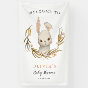 Cute Bunny Rabbit Girl Baby shower Welcome Spandoek