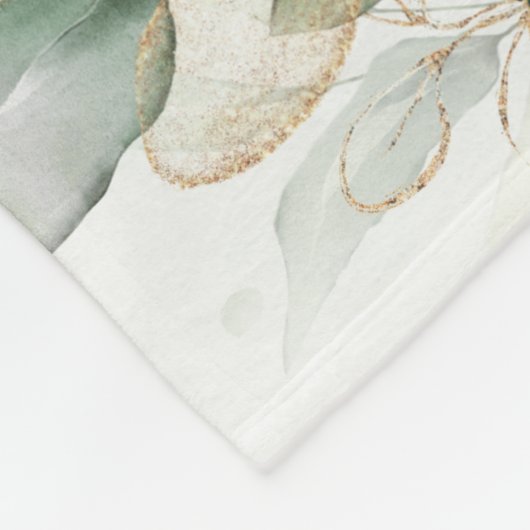 Cute Bunny Rabbit Greenery Gold Neutral Nursery Fleece Deken (Hoek)