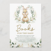 Cute Bunny Rabbit Greenery Wreath Books for Baby Informatiekaartje (Voorkant)