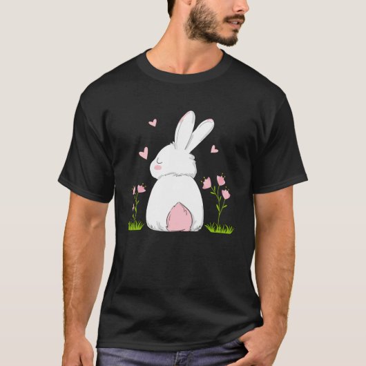 Cute Bunny Rabbit Happy Easter Day Women Girl Matc T-shirt (Voorkant)