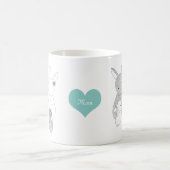 Cute Bunny Rabbit Happy Family Love Moeder Mok (Center)