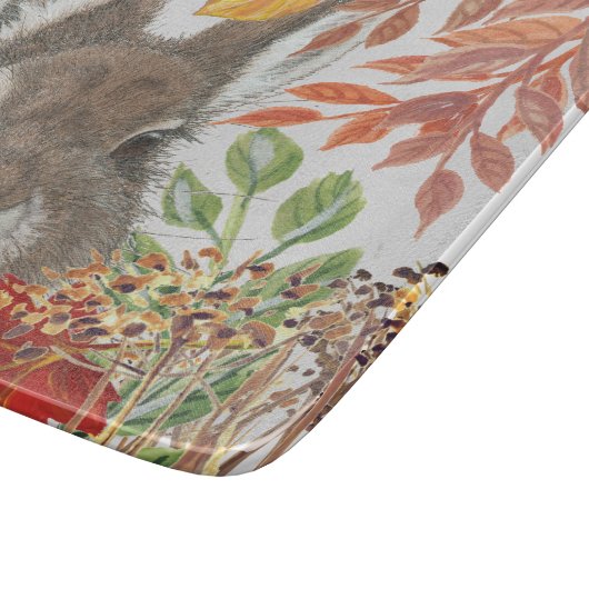 Cute Bunny Rabbit Herfst Autumn Leaves Rustic Snijplank (Hoek)