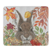 Cute Bunny Rabbit Herfst Autumn Leaves Rustic Snijplank (Voorkant)