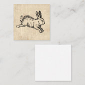 Cute Bunny Rabbit Illustration Script Art Informatiekaartje (Voorkant / Achterkant)