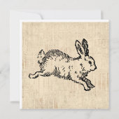 Cute Bunny Rabbit  Illustration Script Art Kaart (Achterkant)