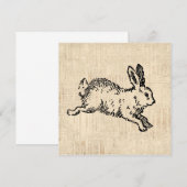 Cute Bunny Rabbit  Illustration Script Art Kaart (Voorkant / Achterkant)