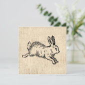 Cute Bunny Rabbit  Illustration Script Art Kaart (Staand voorkant)