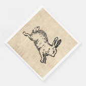 Cute Bunny Rabbit Illustration Script Art Servet (Hoek)