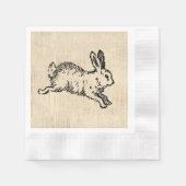 Cute Bunny Rabbit Illustration Script Art Servet (Voorkant)