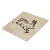 Cute Bunny Rabbit  Illustration Script Art Tegeltje (Zijkant)