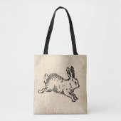 Cute Bunny Rabbit  Illustration Script Art Tote Bag (Voorkant)