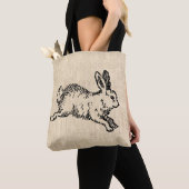 Cute Bunny Rabbit  Illustration Script Art Tote Bag (Dichtbij)