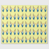 Cute Bunny Rabbit in Overalls Kinder Happy Birthda Cadeaupapier (Vlak)