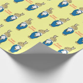 Cute Bunny Rabbit in Overalls Kinder Happy Birthda Cadeaupapier (Hoek)