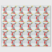 Cute Bunny Rabbit Kerstfeestay Theme Cadeaupapier (Vlak)