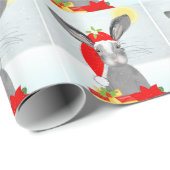 Cute Bunny Rabbit Kerstfeestay Theme Cadeaupapier (Rol Hoek)