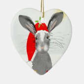 Cute Bunny Rabbit Kerstfeestay Theme Keramisch Ornament (Rechts)