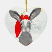 Cute Bunny Rabbit Kerstfeestay Theme Keramisch Ornament (Voorkant)