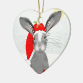 Cute Bunny Rabbit Kerstfeestay Theme Keramisch Ornament (Links)