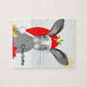 Cute Bunny Rabbit Kerstfeestay Theme Legpuzzel (Horizontaal)
