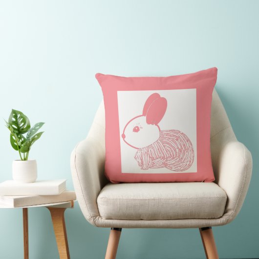 Cute Bunny Rabbit Kussen (Stoel)