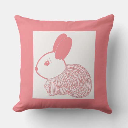 Cute Bunny Rabbit Kussen (Voorkant)