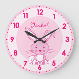 Cute bunny rabbit kwekerij genaamd kinder klok