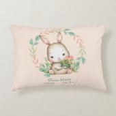 Cute Bunny Rabbit Leaf Wreath Baby Nursery Accent Kussen (Voorkant)