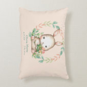 Cute Bunny Rabbit Leaf Wreath Baby Nursery Accent Kussen (Voorkant(Verticaal))