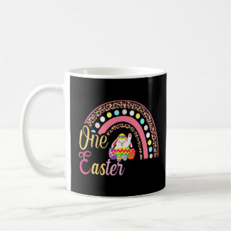 Cute Bunny Rabbit Leopard Rainbow Girl Happy Easte Koffiemok