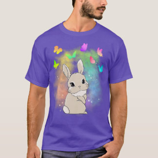 Cute Bunny Rabbit magische stofkleuren en Butterfl T-shirt