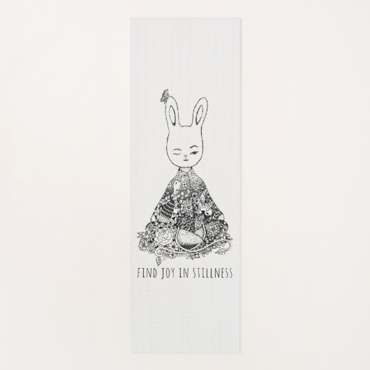 Cute Bunny Rabbit Meditation Illustration Kind Yogamat (Voorkant)