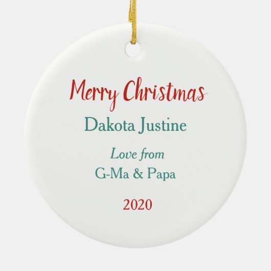 Cute Bunny Rabbit met Bird Wreate Kerstmis Keramisch Ornament (Achterkant)