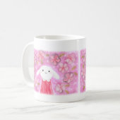 Cute Bunny Rabbit met Flowers  florale bunny Koffiemok (Voorkant links)