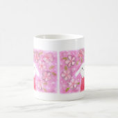 Cute Bunny Rabbit met Flowers  florale bunny Koffiemok (Center)