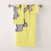 Cute bunny rabbit met groenten cartoon bad handdoek (Insitu)